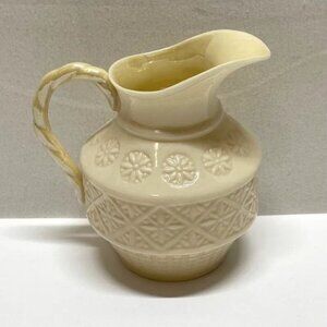 Vintage Belleek Cleary Creamer Sugar Pitcher Antique Irish Porcelain Luster 3.5"